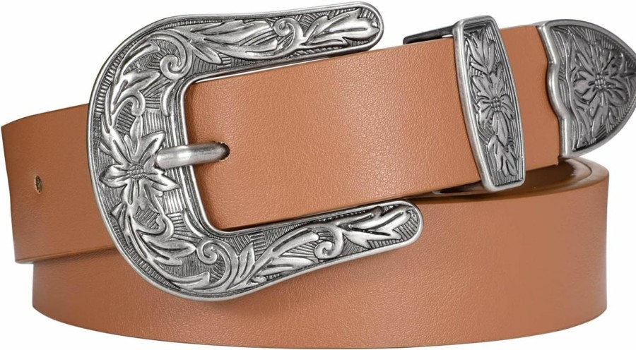 JASGOOD Jasgood Women Plus Size Leather Belt Ladies Western Vintage Style Belt For Pants Jeans Dress | Belts