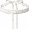 URROMA Urroma Pearl Weaving Wedding Bridal Ribbon Belts, Ivory Rhinestone Beaded Sparkle Sewn For Women Accessories Dress Matching, 2.7 Meters | Belts