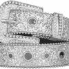 KorhLeoh Korhleoh Rhinestone Belt For Women Men - Sequin Diamond Western Cowgirl Belts - Bling Studded Belts For Jeans Pants | Belts