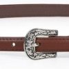 LEACOOLKEY Leacoolkey Women Skinny Leather Belt For Dress Western Buckle Adjustable Thin Waist Belt For Jeans | Belts