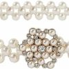 CHIC DIARY Chic Diary Women Bridal Pearl Belt White Beaded Crystal Rhinestone Retro Waist Belt For Wedding Dress | Belts