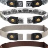 Syhood 4 Pieces No Buckle Stretch Belt Buckless Belt Invisible Elastic Belt Uni For Jeans Pants (Color 3) | Belts