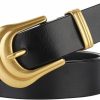 ALAIX Alaix Women'S Belt Western Belts Silver Gold Buckle Black Leather Belt Pants Jeans Belts For Women | Belts