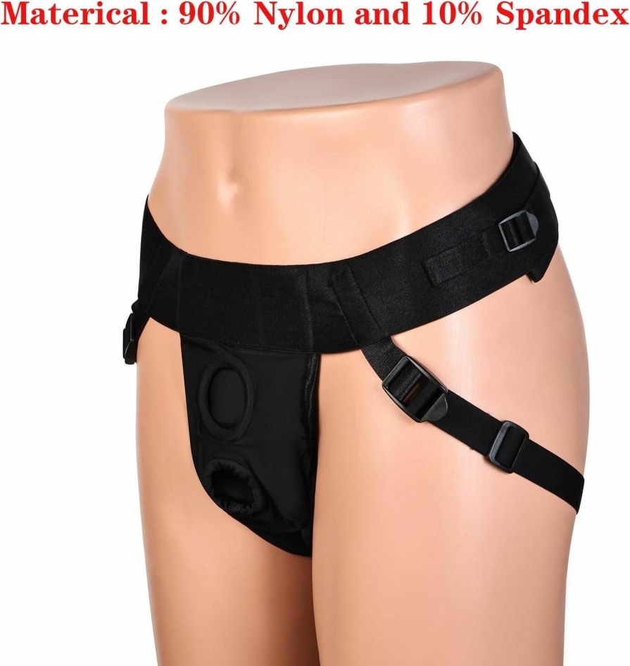 hxfivver Strap On Underwear Harness, Plus Size Strap On Boxers Harness Strapless Strapon Harness Strap Harness For Strap On Adjust Belt For Men And Women | Belts