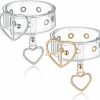 Bonuci Bonuci 2 Pcs Chic Transparent Clear Belt For Women Trendy Buckle Holes Clear Waist Belt Waistband Aesthetic Wide Plastic Heart Belt For Teen Girls Dress Jeans Shorts Pants, Silver And Gold | Belts