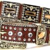 West Star Texas Genuine Leather Western Belt For Men And Women Big Rhinestones With Engraved Buckle For Cowboys And Cowgirls Country Style | Belts